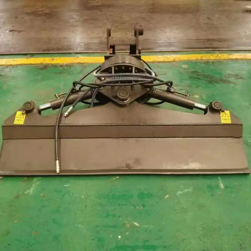 How to operate an excavator slope cleaner on uneven or inclined rail tracks?